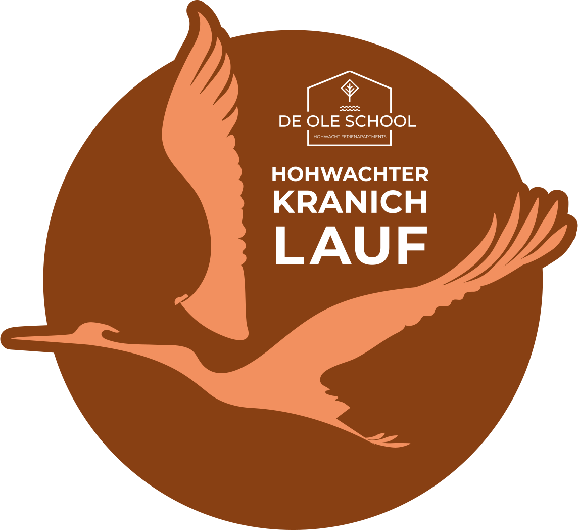 Offizielles Emblem des Hohwachter Kranichlaufs von De ole School